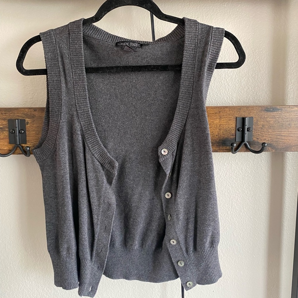 Dark Grey Buttondown Vest